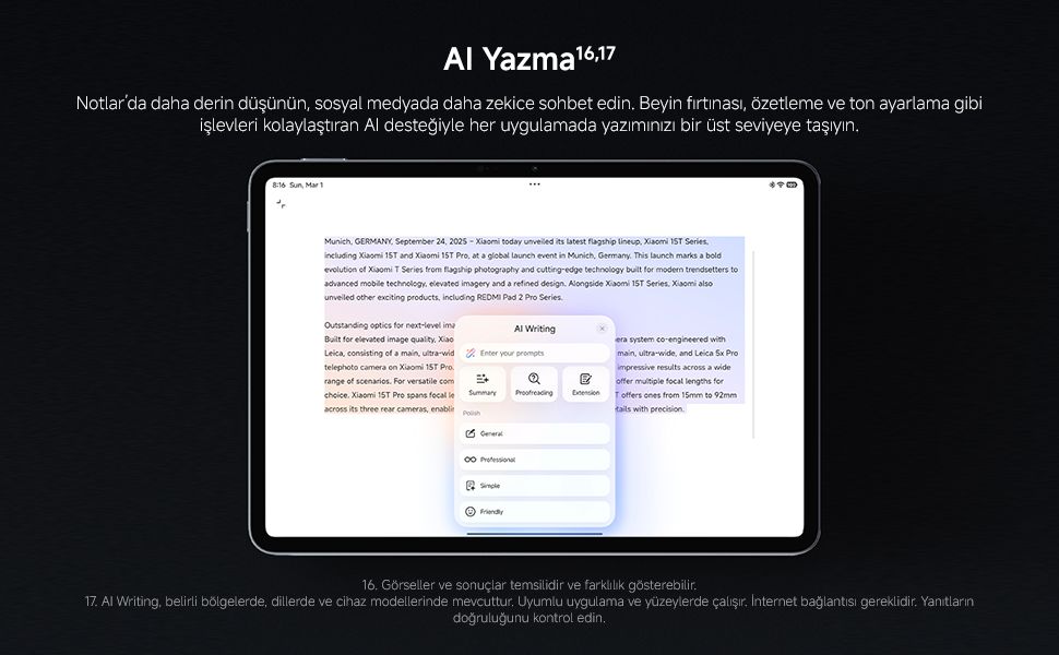 Xiaomi Pad 8 8gb 256 GB Gri Tablet Klavyeli