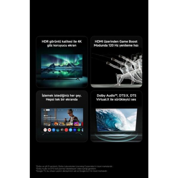 Xiaomi TV A 55 2026 – 55″ 140 4K Ultra HD Google Smart AirPlay Destekli Uydu Alıcılı TV