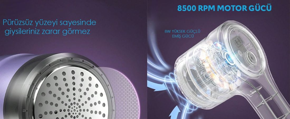 Yasomi Dn-31 Quilmate USB Şarj Edilebilir LED Ekran Tiftik-Tüy Toplama Makinesi